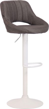 Clp Clp - Taburete De Bar Milet En Tela Con Base Met&aacute;lica Gris Oscuro Blanco