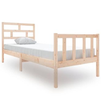 Berkfield Home Bed Frame Solid Wood Pine 75x190 cm Small Single in Light Tan