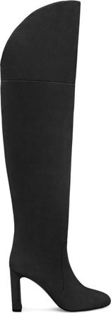 Stuart Weitzman Babette Over-the-Knee Tubo 85 - Dames - Over de knie laarzen - Zwart - 38 EU - Su&egrave;de - Schoenen