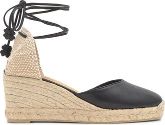 Castaner Carina Wedge - Dames - Sleehakken - Zwart - 39 EU - Leer - Schoenen