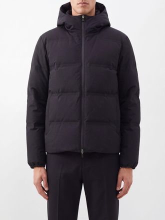 Herno Quilted Water-Repellent Stretch Nylon Hooded Down Jacket