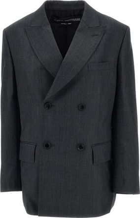 Junya Watanabe Dubbelrijige Blazer - Dames - Blazers - Grijs - S - Wol - Jassen