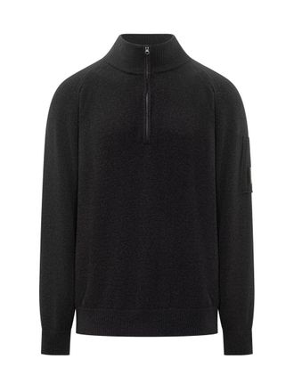 C.P. Company C. P. Company Black C. P. Company Sweater With Zipper And Lens Pocket