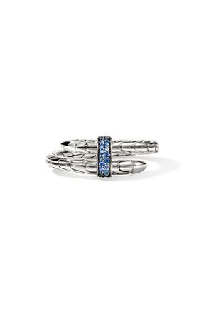 John Hardy Spear Flex Ring, Sterling Silver, Pav&eacute; in Blue Sapphire at Nordstrom, Size 9