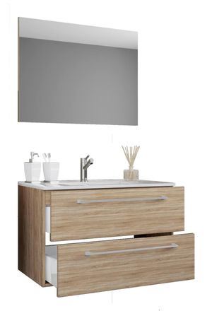 VCM 3 pcs. washroom washbasin Badinos SP in Natural