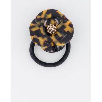 Alexandre de Paris Camelia Acetate Hair Tie in Tortoiseshell at Nordstrom