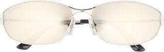 Balenciaga 65mm Oversize Oval Sunglasses in Silver Silver Silver at Nordstrom Rack