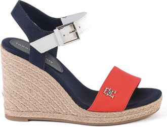 Tommy Hilfiger Womens Espadrille Wedge Sandals - Blue Recycled Material - Size EU 35