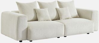 Sweeek Sofá desenfundable de 3 plazas de terciopelo de pana gruesa