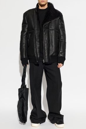 Rick Owens Leather Jacket, Mens, Black