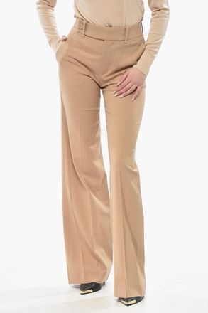 Chlo&eacute; Pantaloni Palazzo in Misto Lana con Pince Frontale Chloe