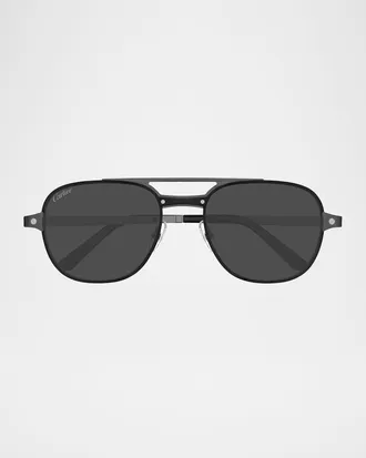 Cartier Men & apos;s CT0477SM Metal Aviator Sunglasses