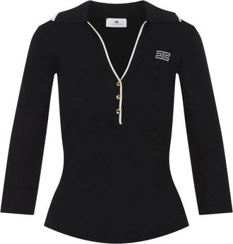Elisabetta Franchi Mujer, Camisetas, Negro, Talla: S
