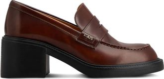 Tod's Leather Heeled Penny Loafers