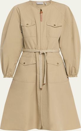 Moncler Pleated Poplin Dress