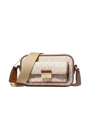 Michael Kors Womens Bradshaw Extra-Small Pocket Camera Crossbody Bag - Cream Canvas - One Size
