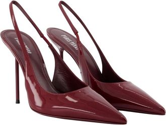 PARIS TEXAS Womens Lidia Slingback Pumps - Paris Texas Leather Burgundy Calfskin Shoes
