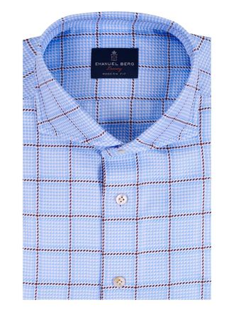 Emanuel Berg checked-pattern long-sleeve shirt - Blue