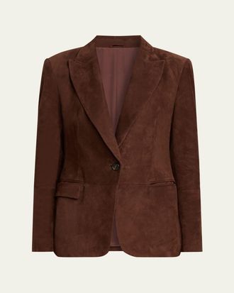 Brunello Cucinelli Suede Single-Breasted Jacket