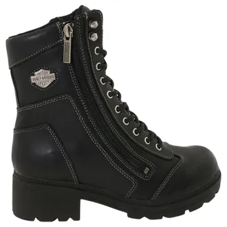 Harley-Davidson Harley Davidson Tessa Lace Up Leather Womens Ankle Boots - Black - Size:UK 5.5