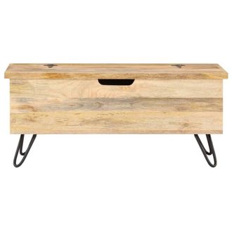 Berkfield Home Beautiful Chest 90x40x45 cm Solid Mango Wood in Light Brown | Size: 90 x 40 x 45 cm