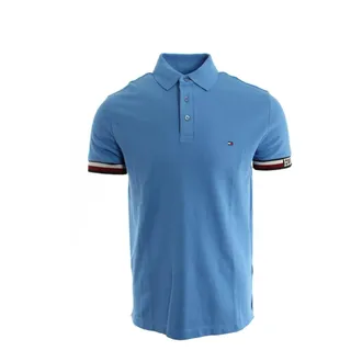 Tommy Hilfiger Polo Shirts, male, Blue, Size: S Slim Fit Polo