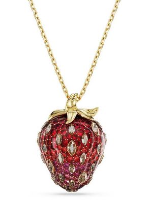 Swarovski Idyllia Strawberry Pendant Necklace in Red/Gold at Nordstrom
