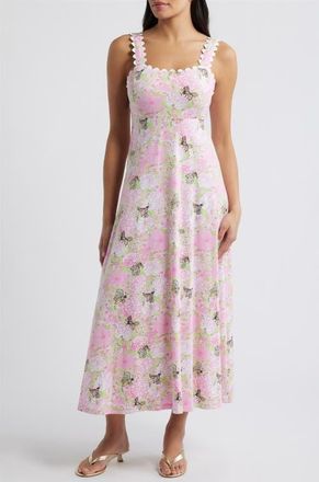 Lilly Pulitzer Dwyer Floral Print Sleeveless Dress in Pistachio Macaron Bees Knees at Nordstrom, Size X-Large