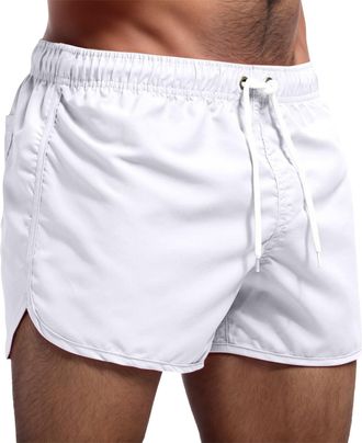Generic Mens Swim Shorts Summer Quickdry with Mesh Lining Beach Shorts Elastic Waist Drawstring Lightweight Swimming Trunks Casual Holiday Surf Short Men Brea