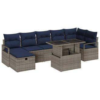vidaXL Set Divano Da Giardino 8 Pz Polyrattan Vidaxl