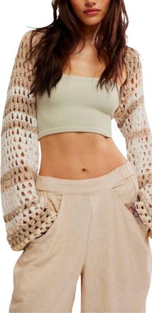 Free People Gia Crochet Shrug In Shell Combo