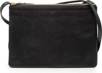 Celine Pre-owned Womens Large Lambskin Trio Crossbody - Black Leather - One Size
