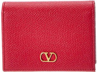 Valentino Vlogo Signature Leather Card Case