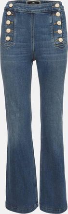 Elisabetta Franchi Blue Denim Flare Jeans S/waist