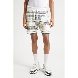 Casablanca Cotton Tuck Stitch Sweater Shorts in Multi at Nordstrom, Size X-Large
