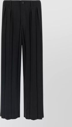 Homme Pliss&eacute; Issey Miyake edge ensemble wide leg pleated trousers