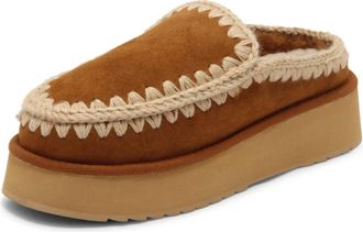 Mou Eskimo Platform Klomp Pantoffels - Dames - Pantoffels - Bruin - 36 EU - Schoenen