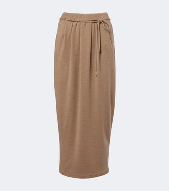 Max Mara Falda midi de lana virgen
