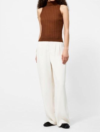 French Connection Turtleneck Tank Sweater In Brown