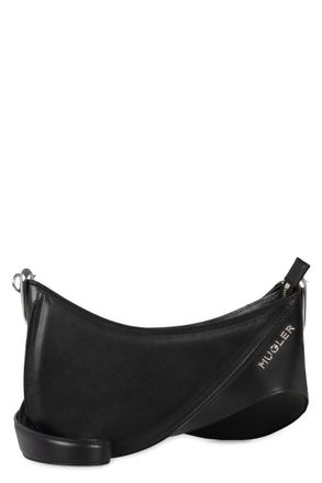MUGLER Black Spiral Medium Shoulder Bag