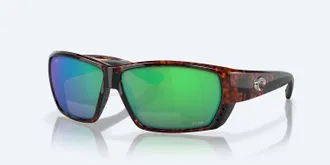 Costa Mens Tuna Alley Reader Rectangular Polarized Sunglasses In Tortoise/green Mirror