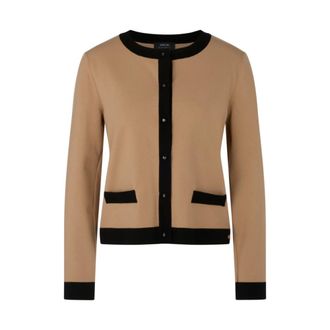 Marc Cain Gebreide Cardigan uit Duitsland - Dames - Truien - Bruin - Maat: XS