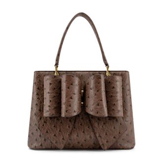 Like Dreams Womens Remi Embossed Bow Satchel Bag In Brown