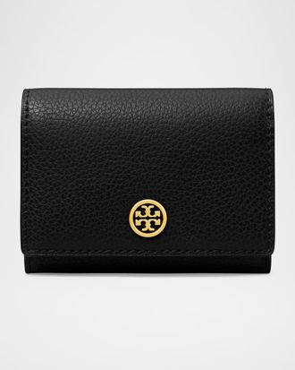 Tory Burch Robinson Flap Leather Card Case