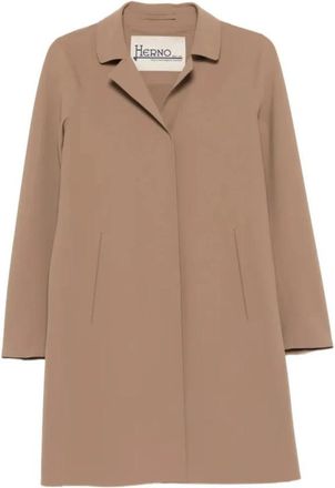 Herno Single-Breasted Coat - Dames - Mantel - Bruin - 2XL - Leer - Jassen