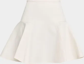 Burberry Ebony Cotton Twill Flare Mini Skirt