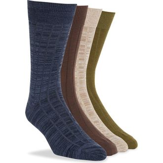 Nordstrom Rack Ultrasoft 5-Pack Ribbed Dress Socks in Essential Neutral at Nordstrom Rack, Size Regular