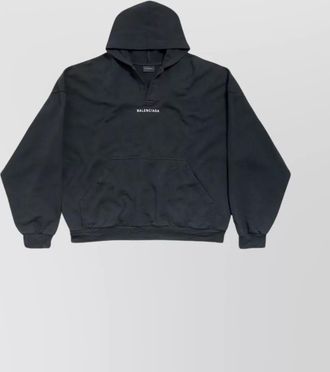 Balenciaga cotton logo-embroidered hoodie