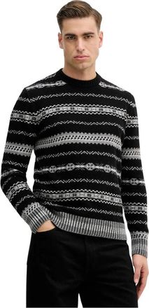 Benetton Trui met ronde hals - Heren - Ronde hals truien - Zwart - L - Wol - Truien & Vesten