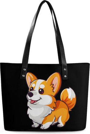 Generic Corgi Tote Bags for Women Cute Shoulder Purses Handbags